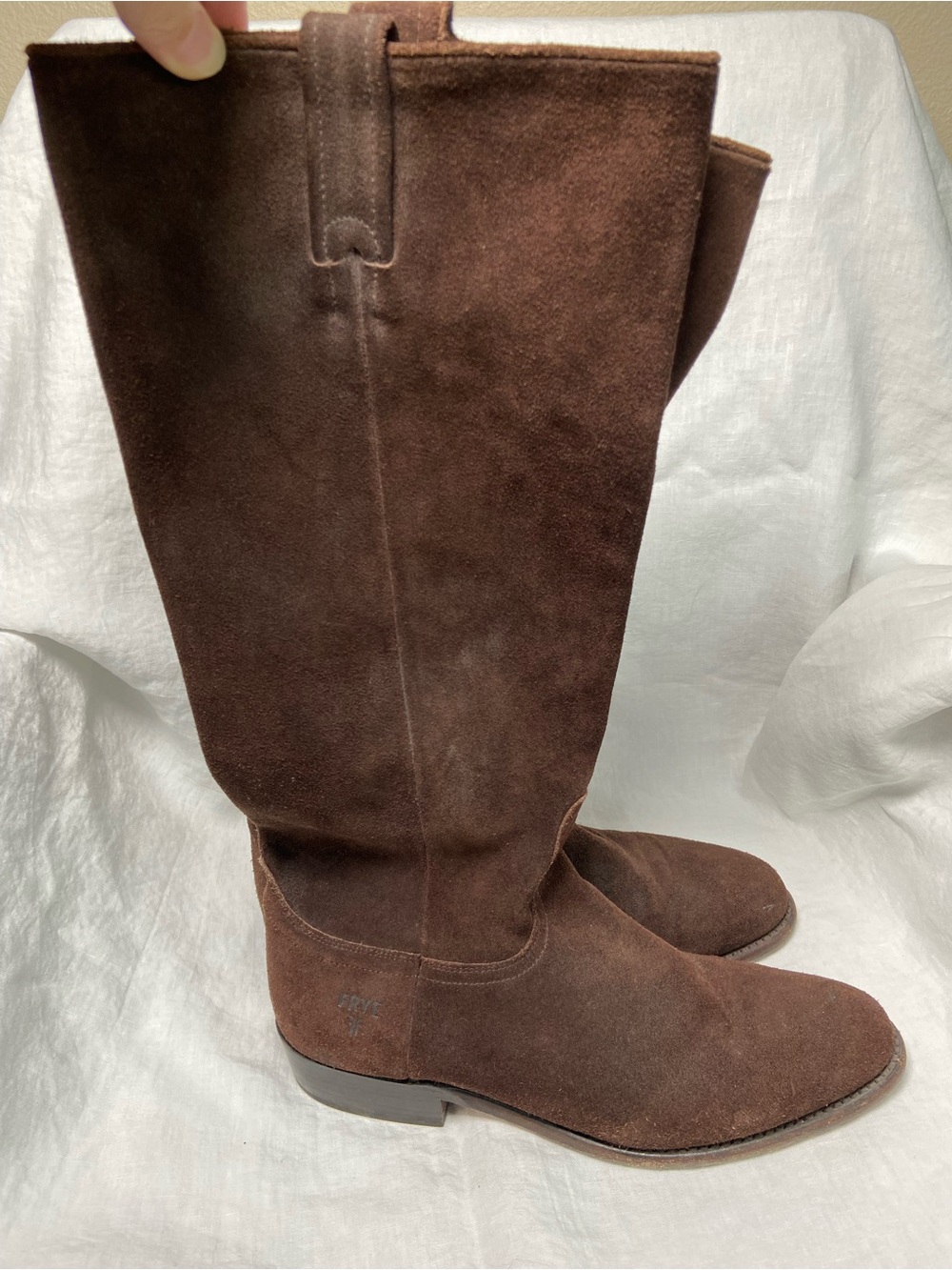 Frye Suede Leather Tall Boots Size 9.5 Brown